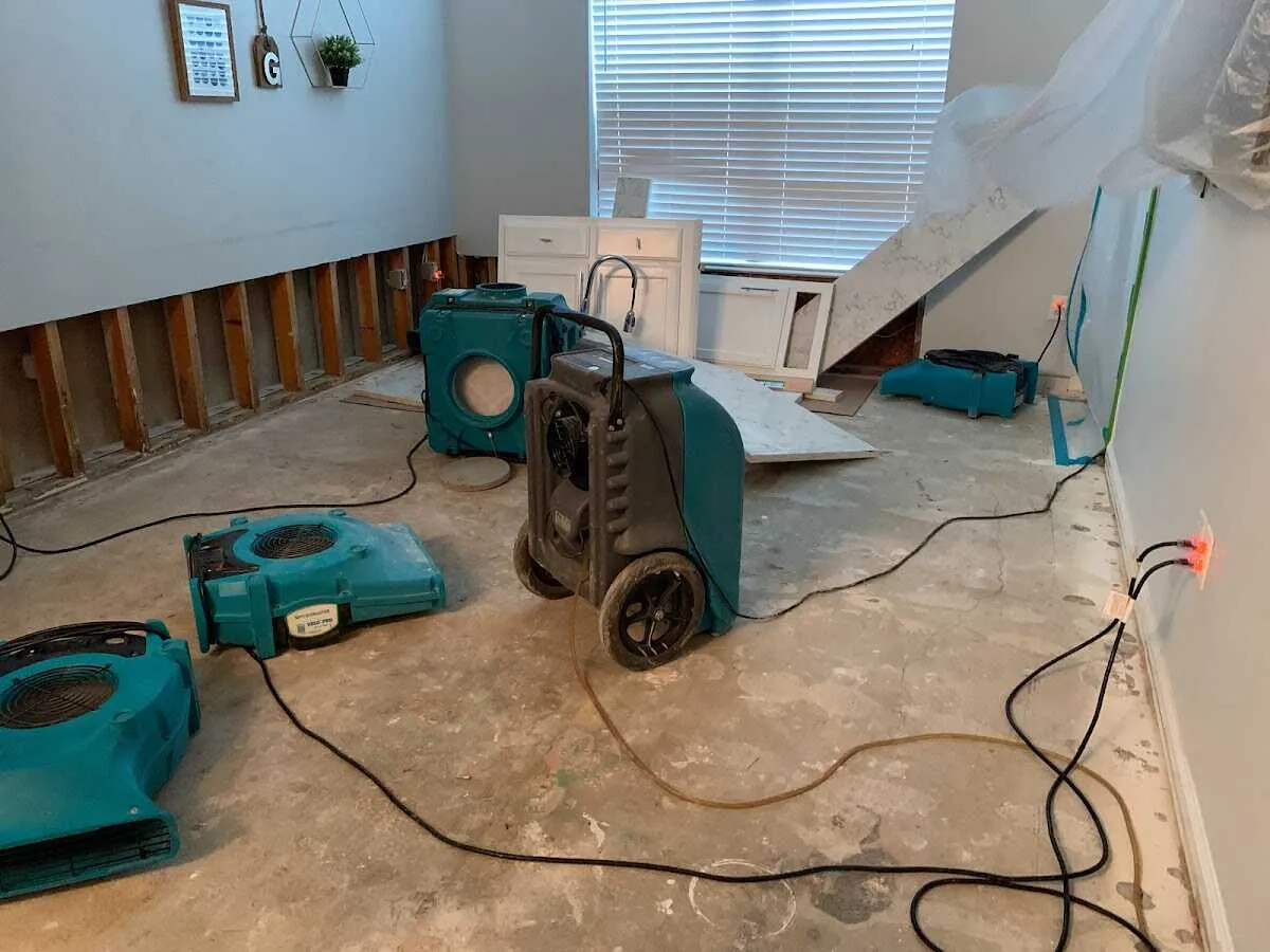 Dehumidifier in flood-cut room for Water Damage Restoration in Phoenix